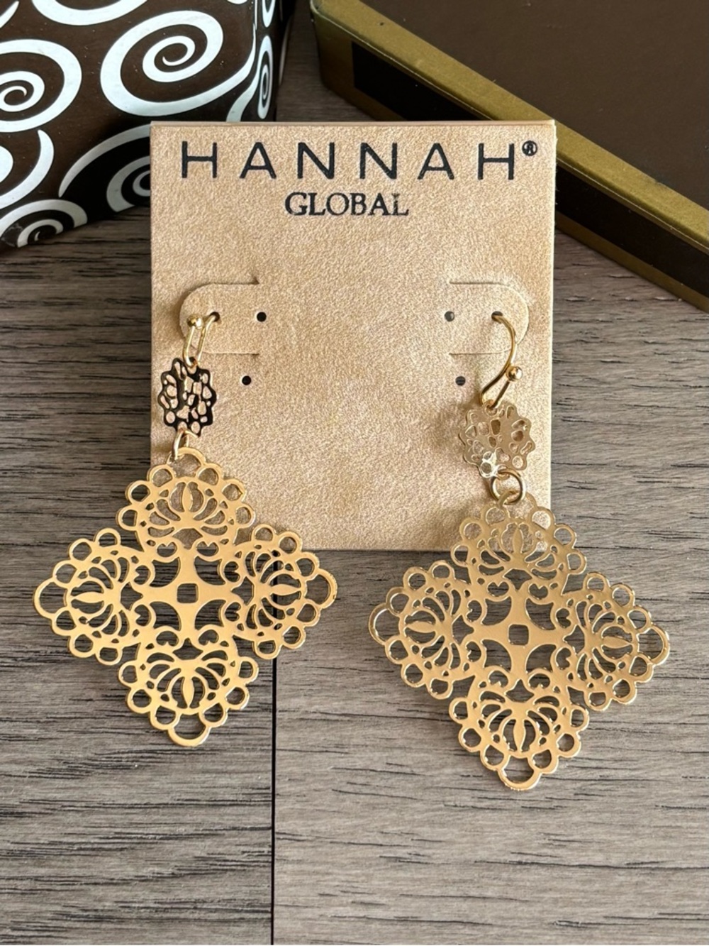 Elegant Gold Filigree Drop Earrings